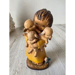 Vibrate anri spring arrivals ferrandiz 6" girl sheep bluebird statue figurine